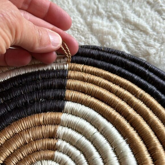 Set of 3 Round‎ African handwoven Binga wall decor plates - Picture 6 of 8